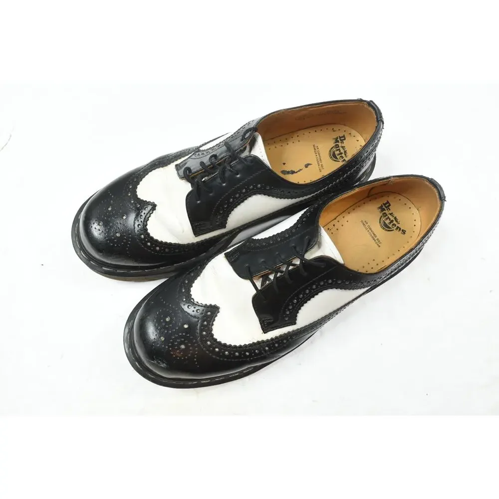 Dr Marten Bex Smooth Leather Brogue Shoes Mens 12 Black White Lace-Up Comfort
